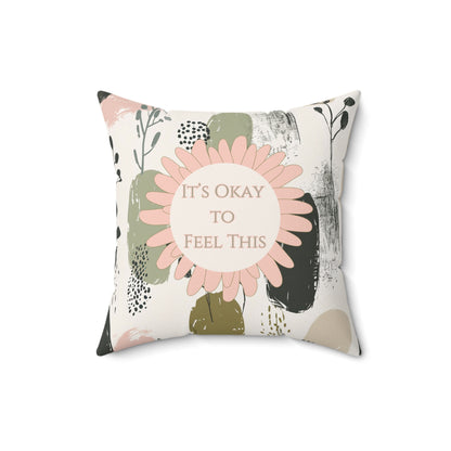 It’s Okay to Feel This Pillow Calming Therapy Room Decor Emotional Regulation Cushion for Kids Counseling Office Calm Environment Accent