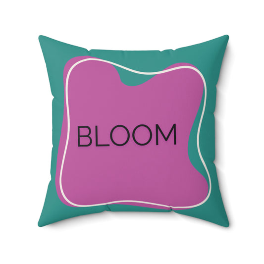 Bloom Throw Pillow Purple and Teal Motivational Accent Cushion for Teens Therapy Rooms  and Creative Spaces Calming Accent Pillow