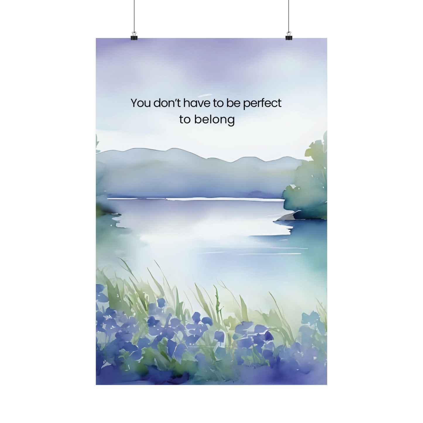 You Don’t Have to Be Perfect to Belong Wall Art Calming Acceptance Poster Therapy Office Decor Neurodiverse Affirmation Print Counseling Room Mindfulness Art