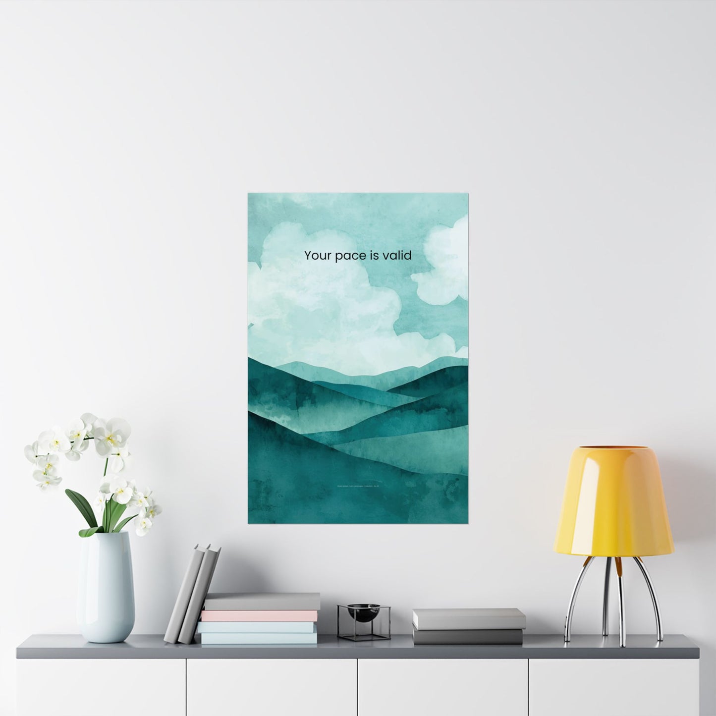 Your Pace Is Valid Wall Art Therapy Office Decor Neurodiverse Affirmation Poster Calm Landscape Print Emotional Wellness Art Wisely Spoken Calm Landscapes Collection  Description