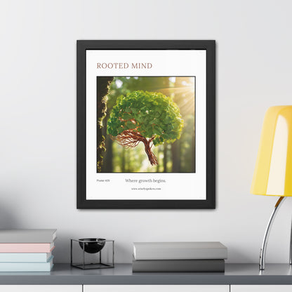Rooted Mind Framed Wall Art Brain Tree Growth Print for Therapists, Counselors & Neurodiverse Spaces Inspirational Office Decor Gift
