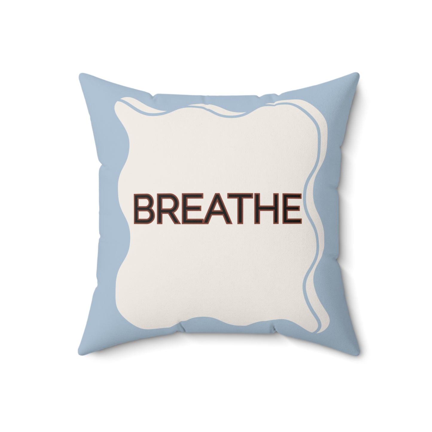 Breathe Throw Pillow Soft Blue Calm Accent Cushion for Therapy Rooms Bedrooms and Peaceful Spaces Autism Friendly Breath Pillow