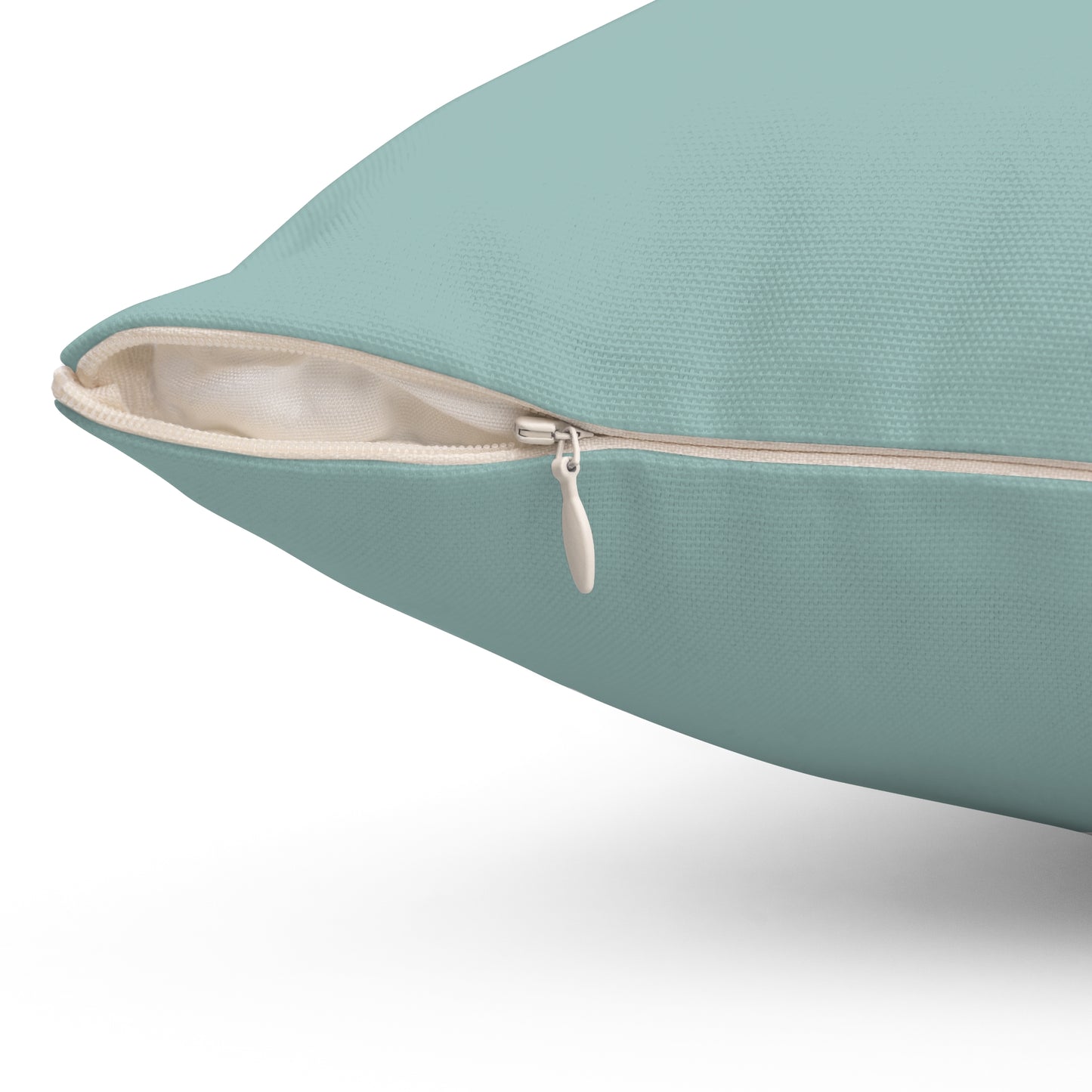 Calm Throw Pillow  Soft Teal and Cream Accent Cushion Modern Minimal Word Pillow Therapy Room or Home Decor Calming Accent Cushion