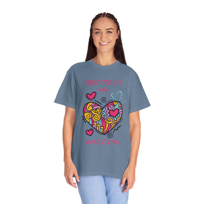 Neurodiverse Fashion Statement T Shirt for Valentine's Day Colorful Doodle Design Creative Expression Shirt Vibrant Abstract Art Tee Unique Heart Design