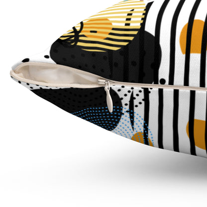 Circles Bars and Rocks Pillow – Modern Geometric Therapy Room Decor – Sensory Friendly Pattern Cushion for Calm Spaces