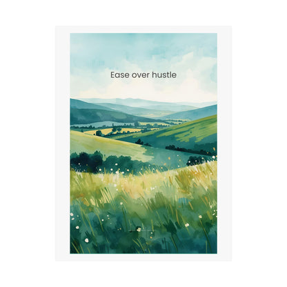 Ease Over Hustle Wall Art Calm Landscape Poster Burnout Recovery Decor Therapy Office Wall Art Mindfulness Print Wisely Spoken Calm Landscapes Collection
