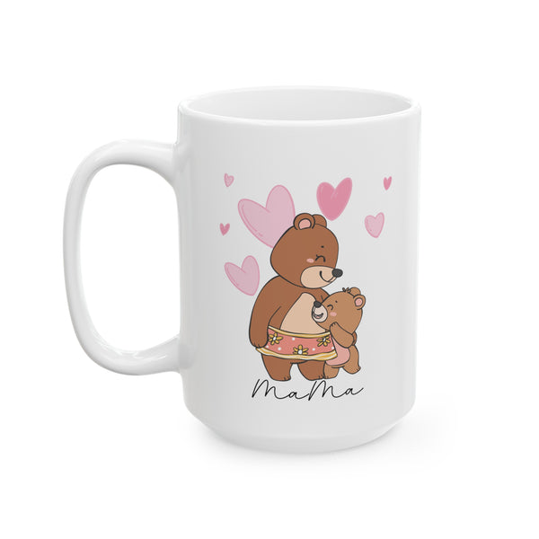 Mama Bear White Keepsake Mug Mother's Day Gift for Her Bear Hug Mug Unique Mama Keepsake Gift Pink Heart Mug for Her Gift for Her Birthday