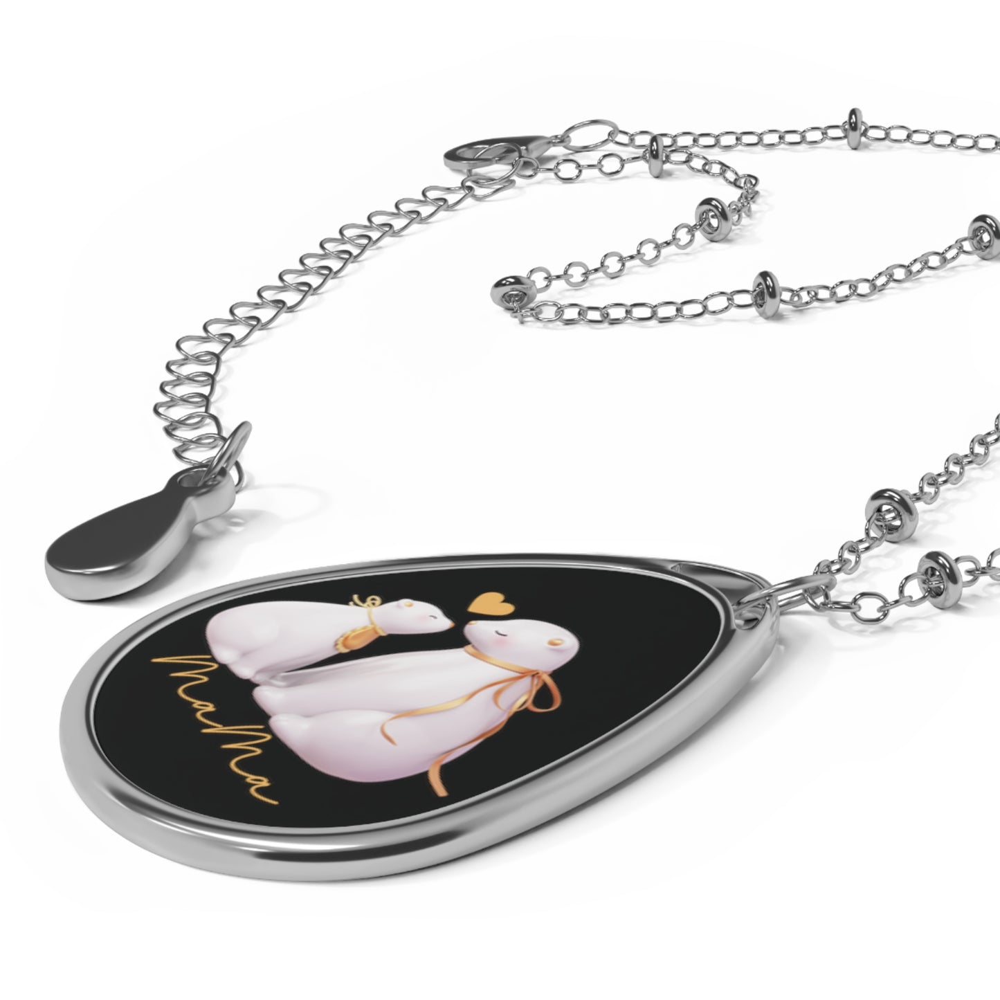 Mama Polar Bear and Cub Necklace for Mother's Day Gift for Her Necklace for Mom Silver Chain Jewelry Birthday Gift Keepsake Pendant for Animal Lovers