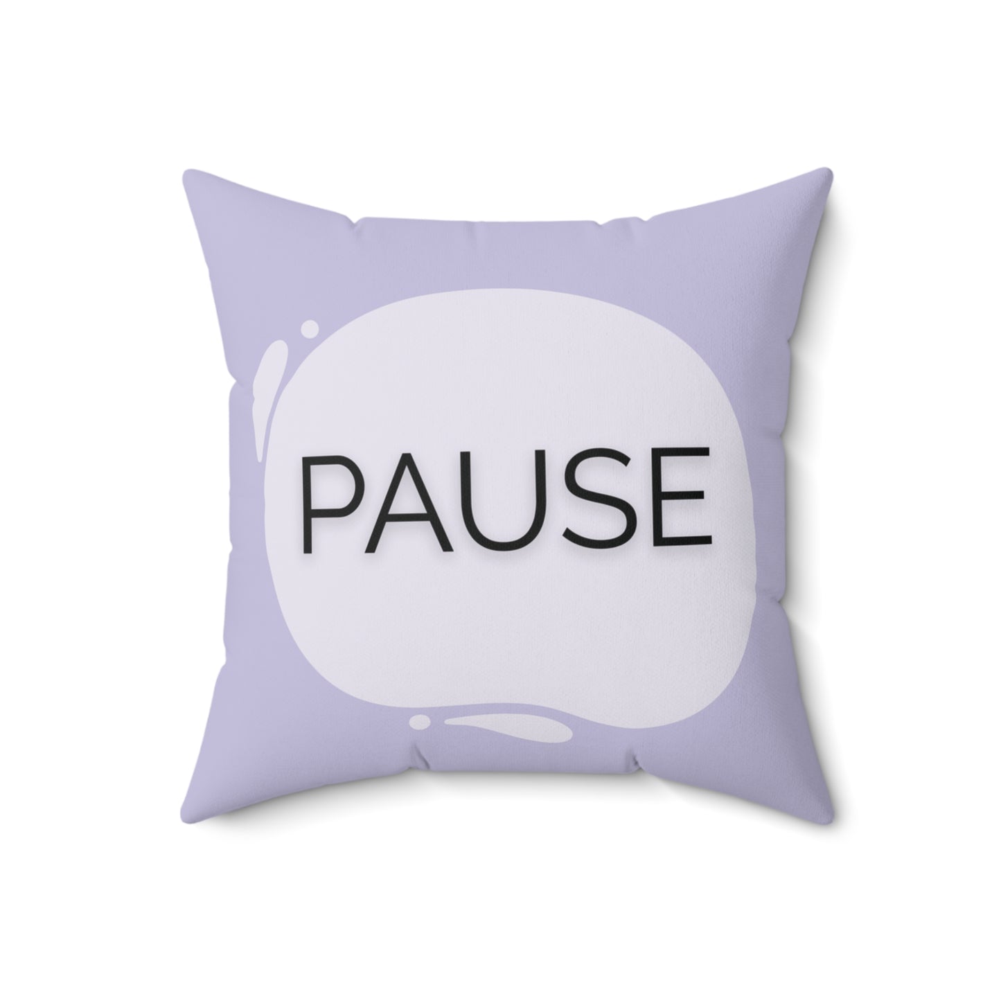 Pause Throw Pillow  Soft Lavender Mindfulness Accent for Therapy Rooms Calm Corners and Supportive Spaces School Calm Corner Pillow