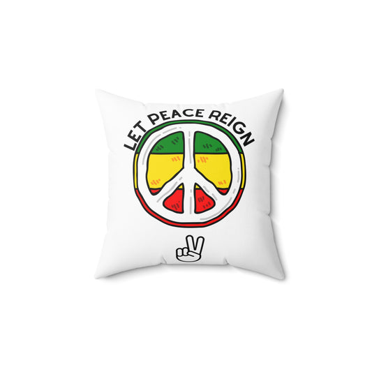 Let Peace Reign Pillow Peace Sign Throw Cushion Cultural Expression Decor Inspirational Home Decor Accent Cushion