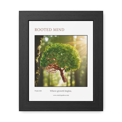 Rooted Mind Framed Wall Art Brain Tree Growth Print for Therapists, Counselors & Neurodiverse Spaces Inspirational Office Decor Gift