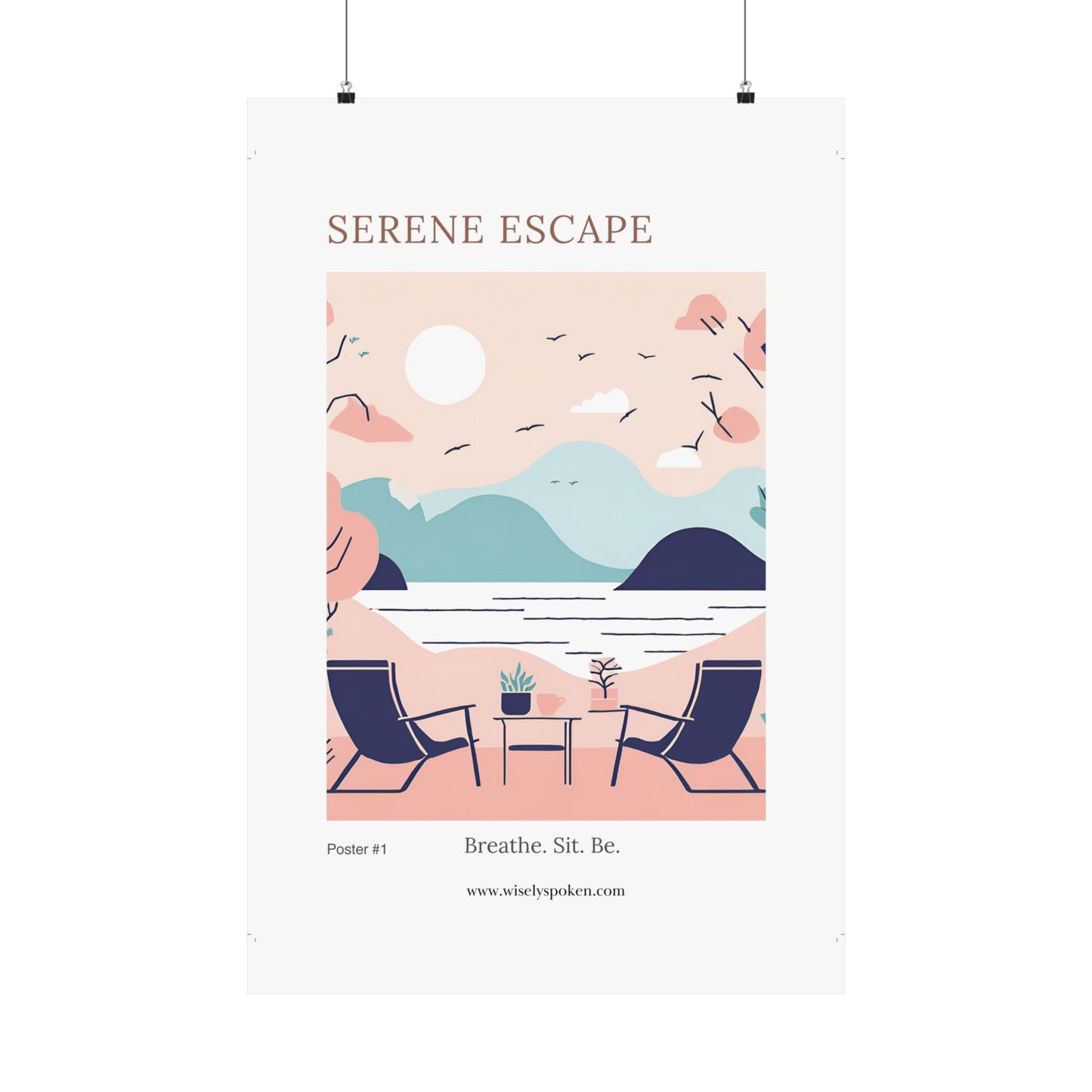 Modern Minimalist Couples Wall Art Print Serene Escape Self-Care Coastal Home Decor for Cozy Nooks Poster for Relaxation Mindful Decor