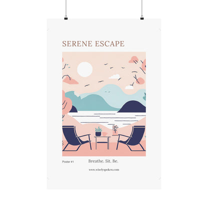 Modern Minimalist Couples Wall Art Print Serene Escape Self-Care Coastal Home Decor for Cozy Nooks Poster for Relaxation Mindful Decor