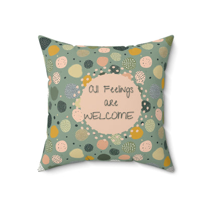 All Feelings Are Welcome Pillow Trauma-Informed Therapy Decor for Emotional Safety and Neurodiverse Spaces Emotional Regulation Cushion