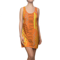 Racerback Summer Dress for Women Boho All Over Print Gift for Women Bohemian Abstract Style Orange Summer Dress