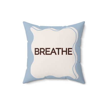 Breathe Throw Pillow Soft Blue Calm Accent Cushion for Therapy Rooms Bedrooms and Peaceful Spaces Autism Friendly Breath Pillow