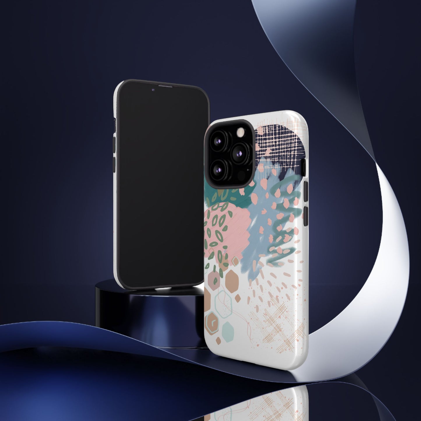 Abstract in Pink and Green Tough Phone Case