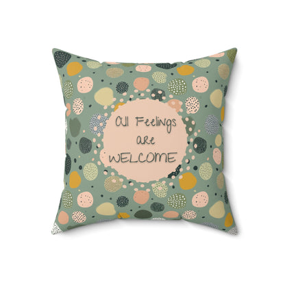 All Feelings Are Welcome Pillow Trauma-Informed Therapy Decor for Emotional Safety and Neurodiverse Spaces Emotional Regulation Cushion