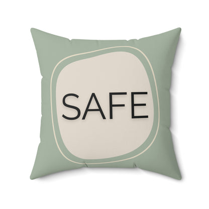 Safe Throw Pillow Supportive Space Collection  Therapy Room Décor Calming Affirmation Cushion for Teens and Adults Emotional Regulation