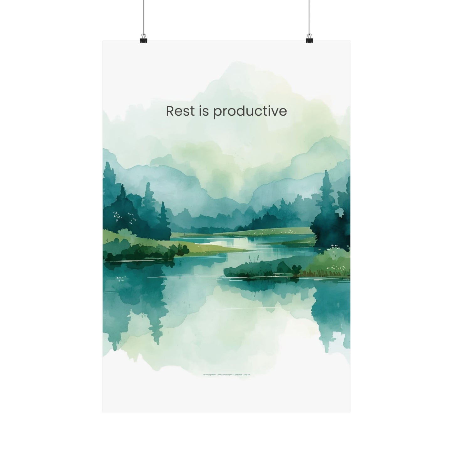 Rest Is Productive Wall Art Calming Landscape Print Therapy Office Decor Burnout Recovery Reminder Mindfulness Poster for Counseling Room