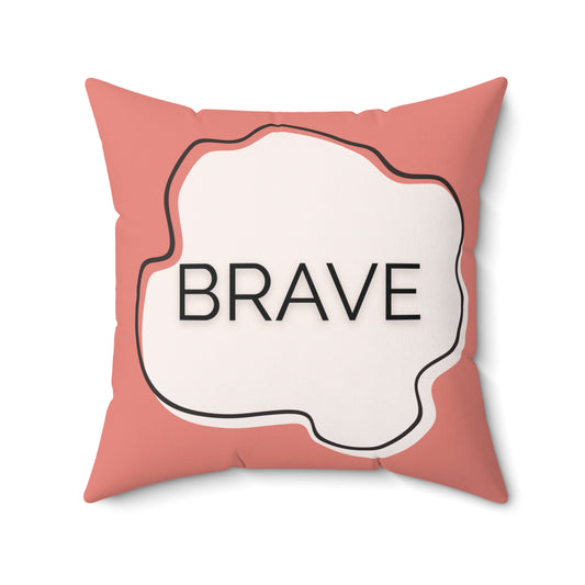 Brave Inspirational Throw Pillow Modern Minimalist Accent Cushion for Therapy Offices Teen Rooms  and Calm Home Spaces Wellness Gift
