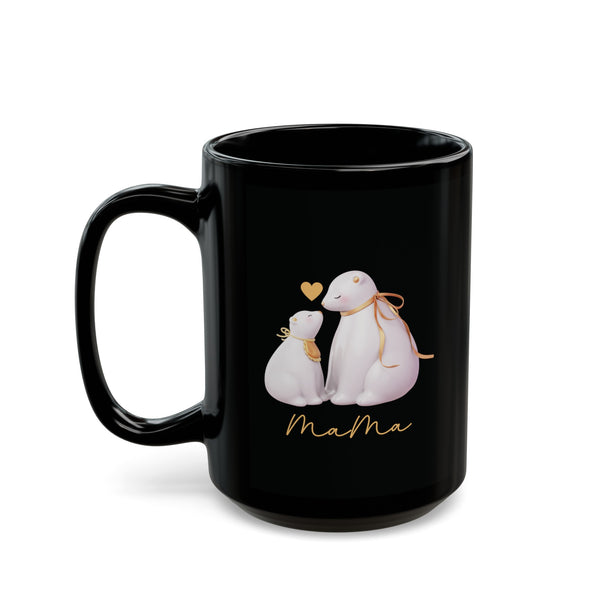 Black Mother's Day Mug Gift for Her Mama Bear Keepsake Mug Polar Bear and Cub Unique Coffee Mug Mom Gift for Birthday Sentimental Cup