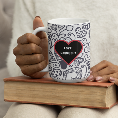Inspirational Mug For Neurodiverse People Love Uniquely Thrive Differently Inclusion Awareness All-Over Print Gift Mug  For Valentine's Day