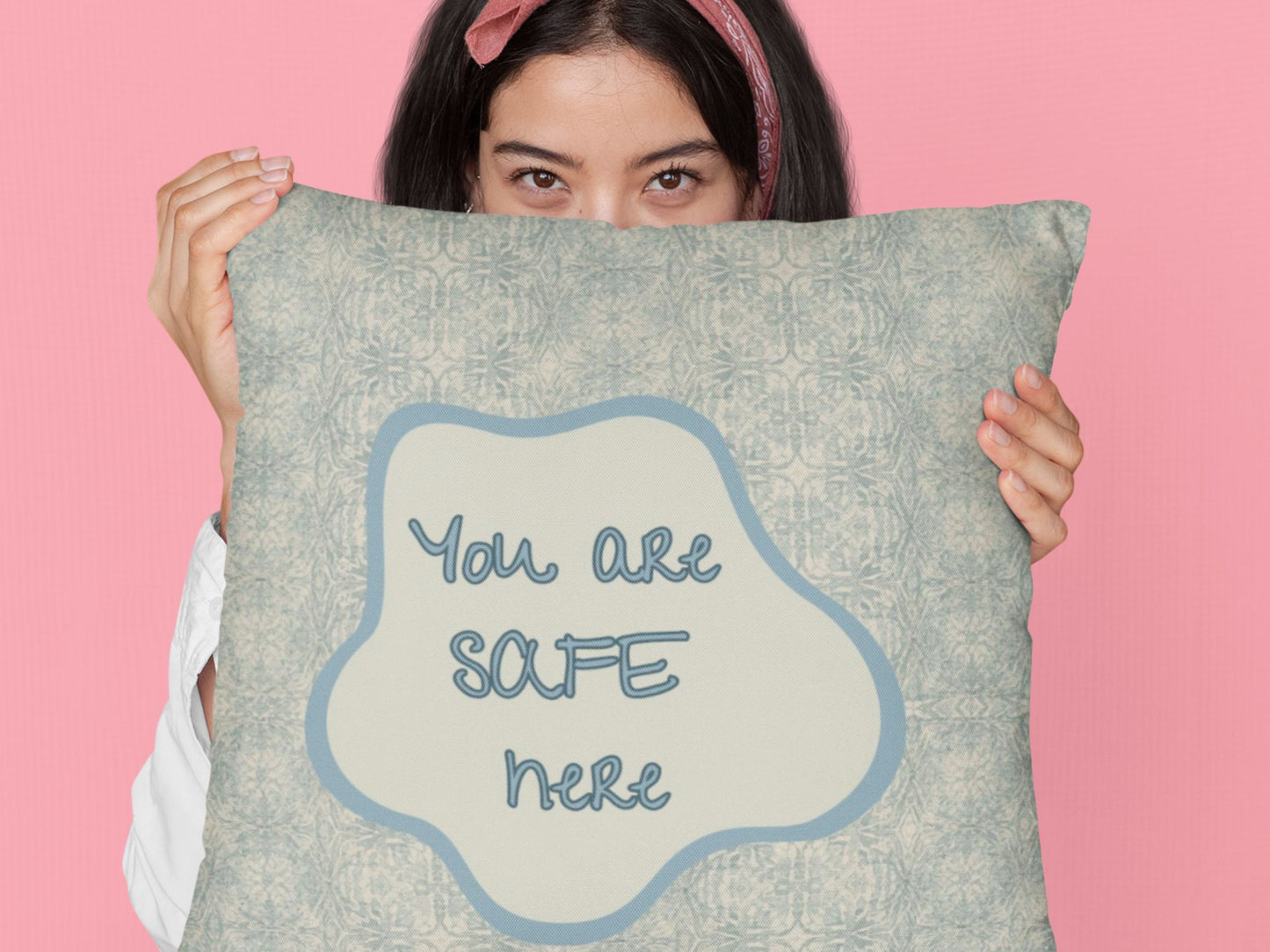 You Are Safe Here Pillow Calming Decor for Neurodiverse & Therapy Spaces Calming Reminder Mental Health Cushion Wellness Gift