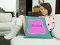 Bloom Throw Pillow Purple and Teal Motivational Accent Cushion for Teens Therapy Rooms  and Creative Spaces Calming Accent Pillow