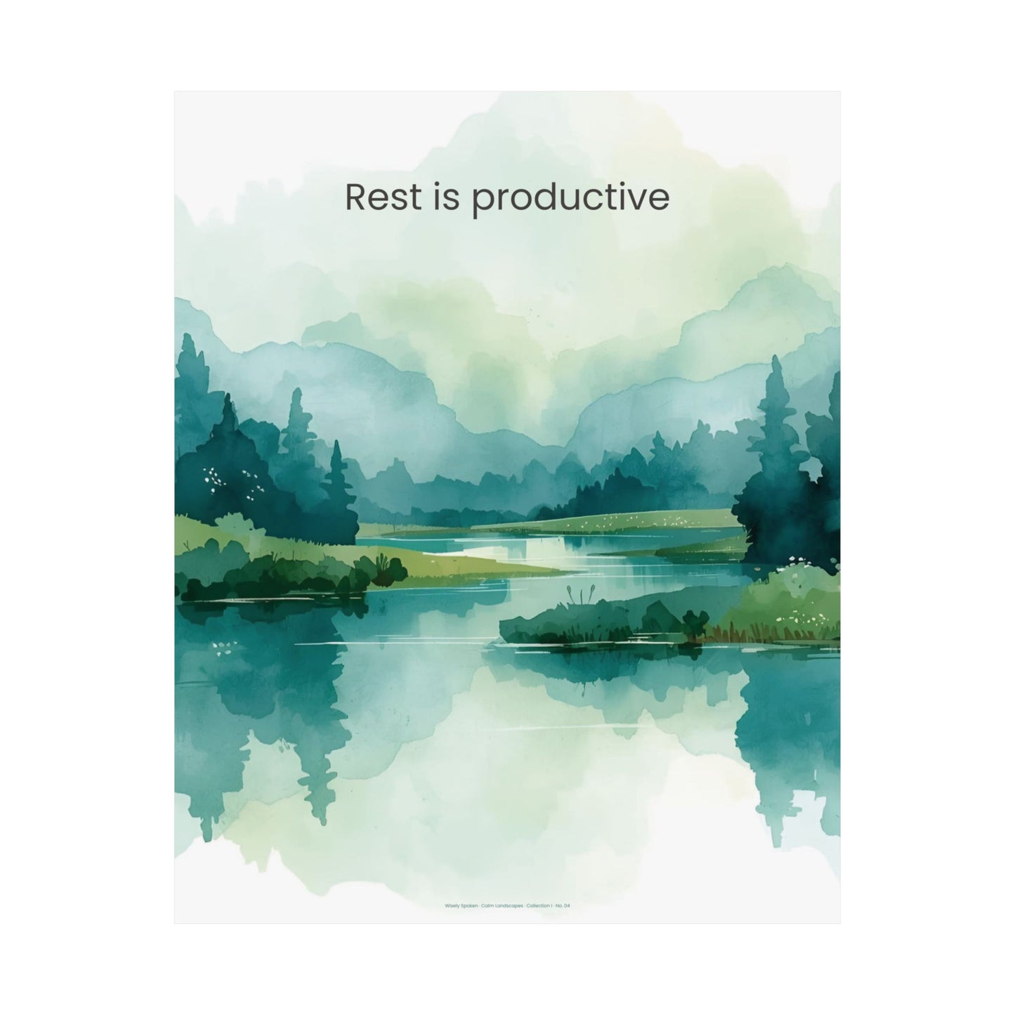 Rest Is Productive Wall Art Calming Landscape Print Therapy Office Decor Burnout Recovery Reminder Mindfulness Poster for Counseling Room