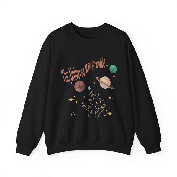 Cozy Universe Sweatshirt for Lovers of the Cosmos Motivational Messages Mindfulness Theme Crewneck Shirt Inspirational Apparel