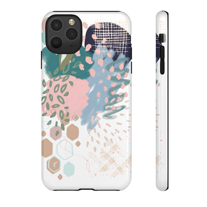 Abstract in Pink and Green Tough Phone Case