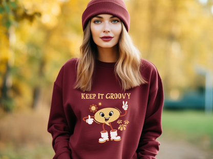 Playful Retro Sweatshirt for Gen Z Trendsetters and Lovers of Modern Positivity and Boho enthusiasts Motivational Crewneck Shirt Vintage Inspired Fashion