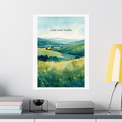 Ease Over Hustle Wall Art Calm Landscape Poster Burnout Recovery Decor Therapy Office Wall Art Mindfulness Print Wisely Spoken Calm Landscapes Collection