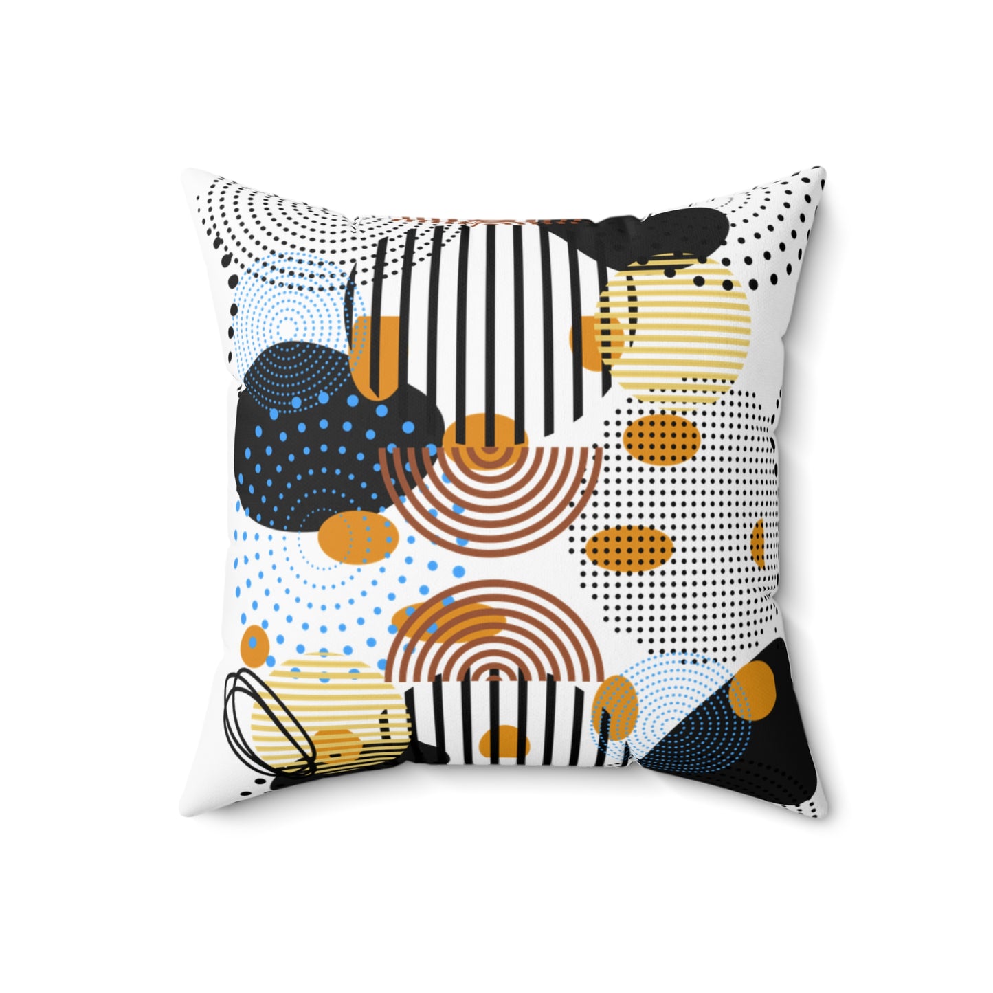 Circles Bars and Rocks Pillow – Modern Geometric Therapy Room Decor – Sensory Friendly Pattern Cushion for Calm Spaces