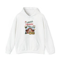 Educator Hoodie Teacher Christmas Sweatshirt Holiday School Fashion Teacher Christmas Gift Idea Santa's Favorite Educator School Bus Christmas Design