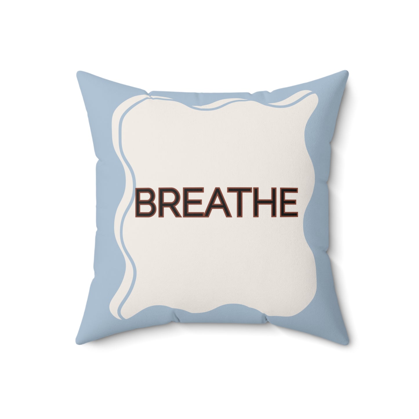 Breathe Throw Pillow Soft Blue Calm Accent Cushion for Therapy Rooms Bedrooms and Peaceful Spaces Autism Friendly Breath Pillow