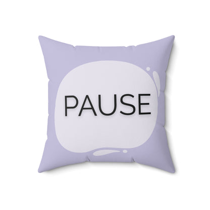Pause Throw Pillow  Soft Lavender Mindfulness Accent for Therapy Rooms Calm Corners and Supportive Spaces School Calm Corner Pillow