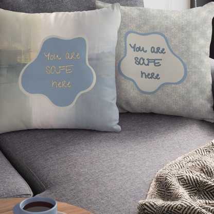You Are Safe Here Pillow Calming Decor for Neurodiverse & Therapy Spaces Calming Reminder Mental Health Cushion Wellness Gift