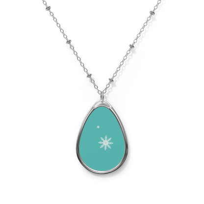 Snowflake Teardrop Necklace Calm Winter Jewelry Minimal Snowflake Pendant Simple Seasonal Chain Peaceful Accessory Gift