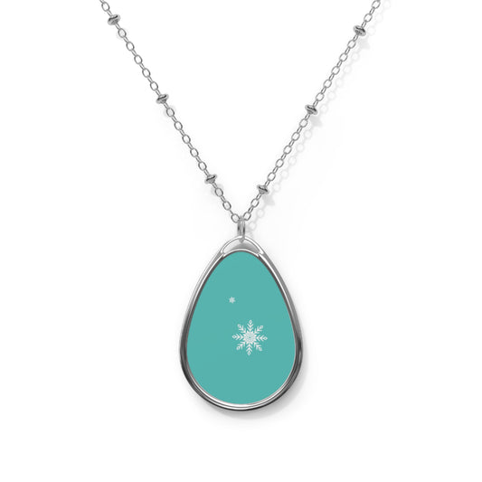 Snowflake Teardrop Necklace Calm Winter Jewelry Minimal Snowflake Pendant Simple Seasonal Chain Peaceful Accessory Gift