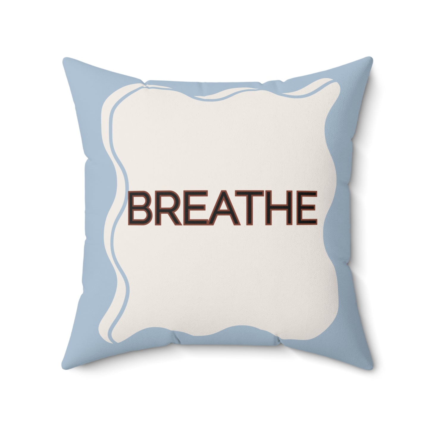 Breathe Throw Pillow Soft Blue Calm Accent Cushion for Therapy Rooms Bedrooms and Peaceful Spaces Autism Friendly Breath Pillow