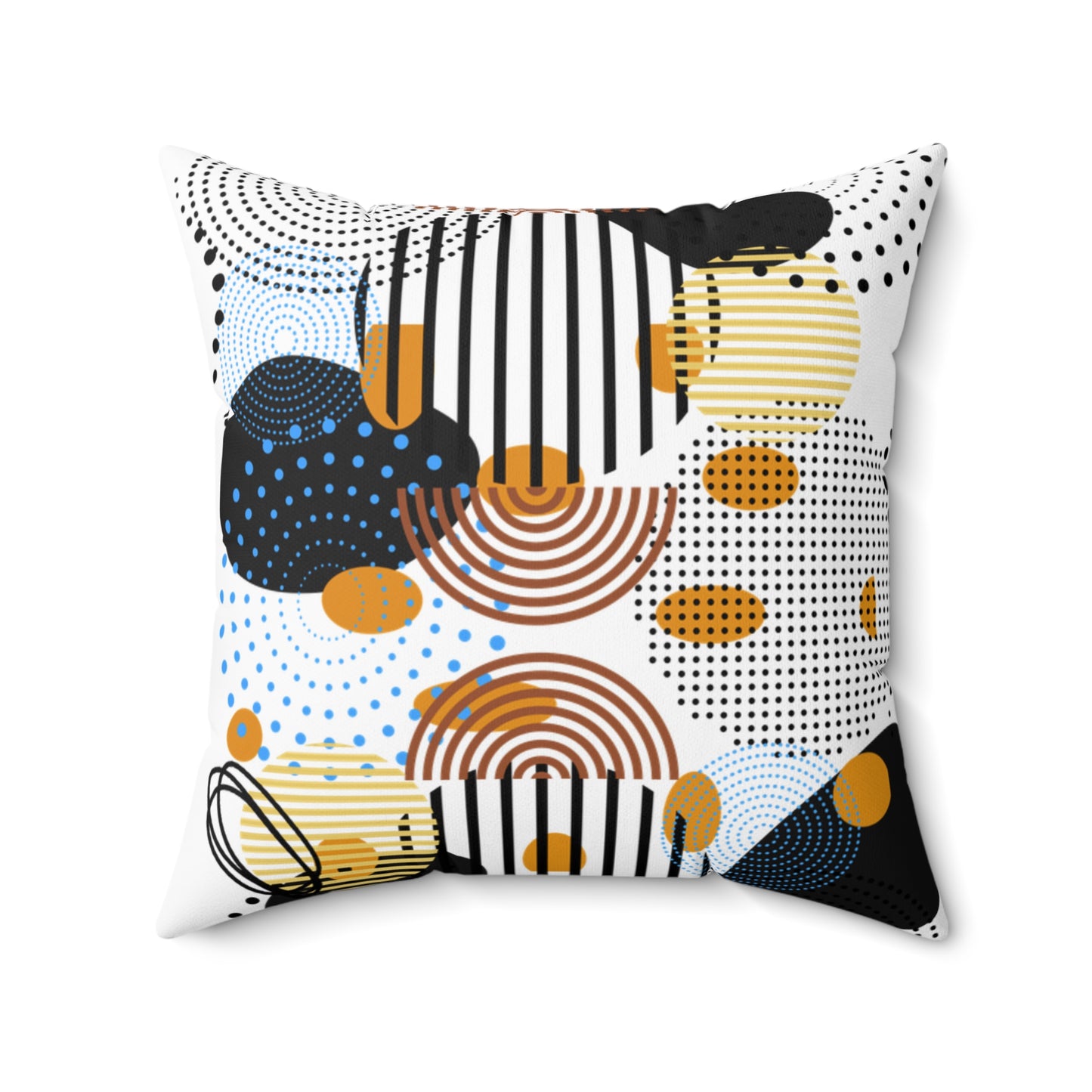 Circles Bars and Rocks Pillow – Modern Geometric Therapy Room Decor – Sensory Friendly Pattern Cushion for Calm Spaces