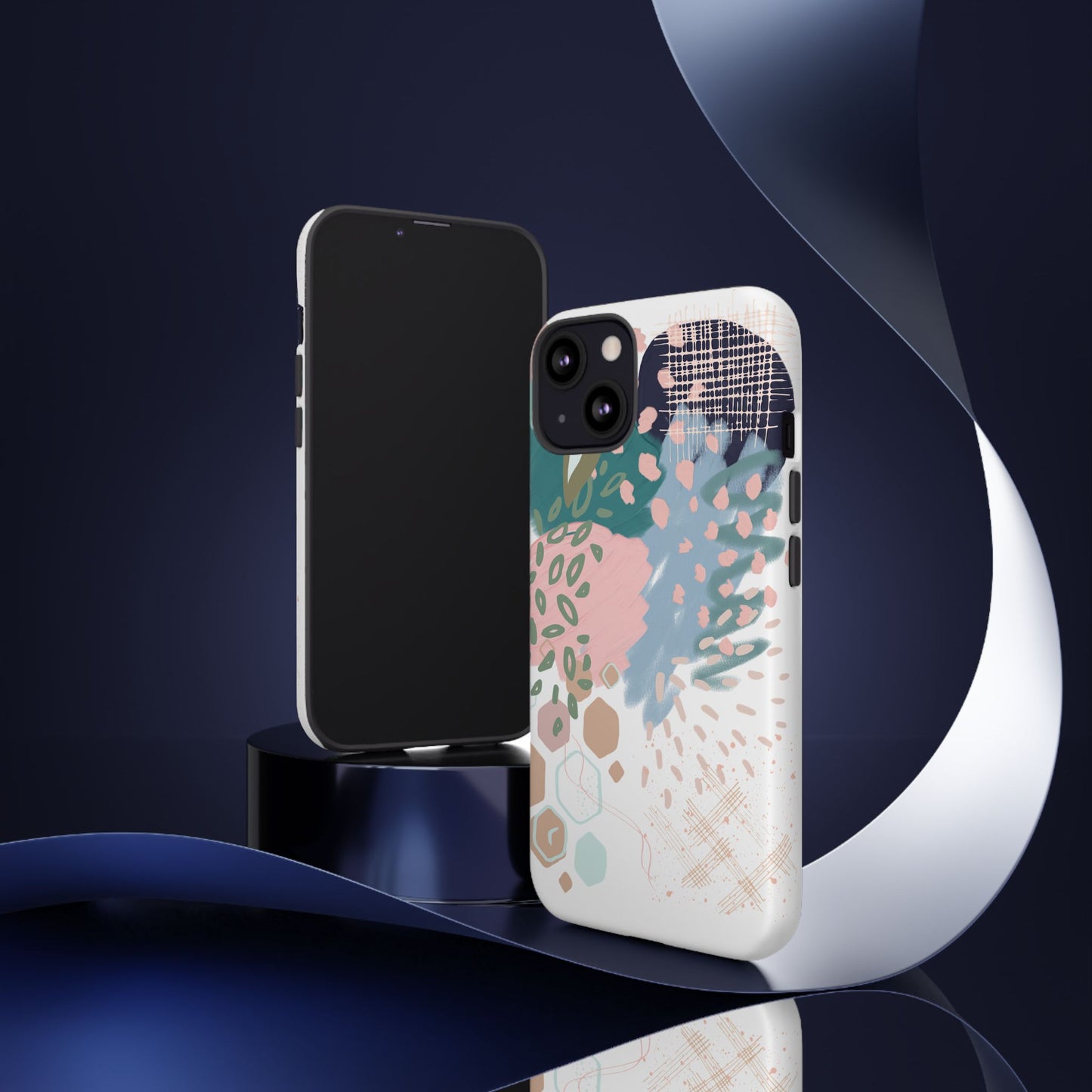 Abstract in Pink and Green Tough Phone Case