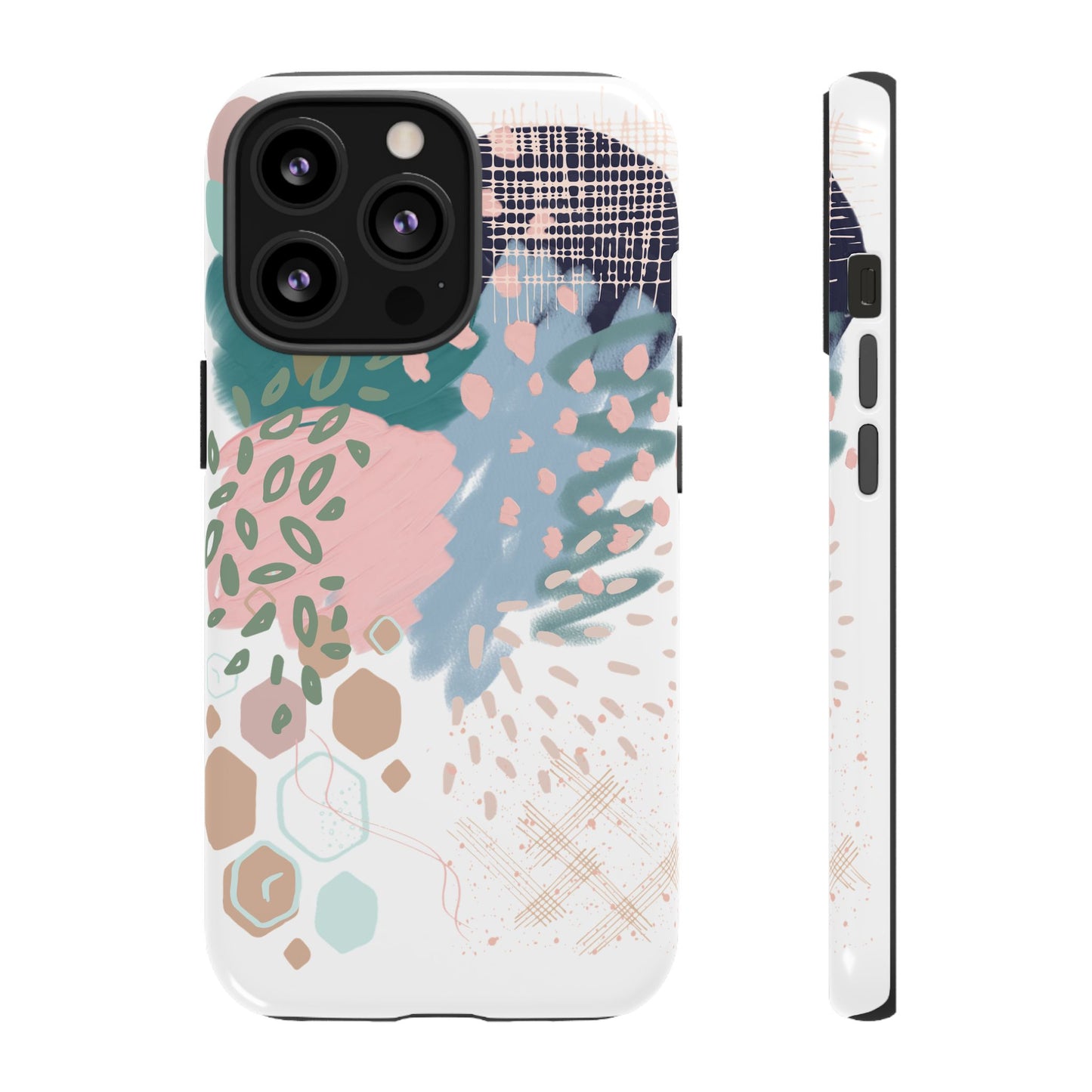 Abstract in Pink and Green Tough Phone Case
