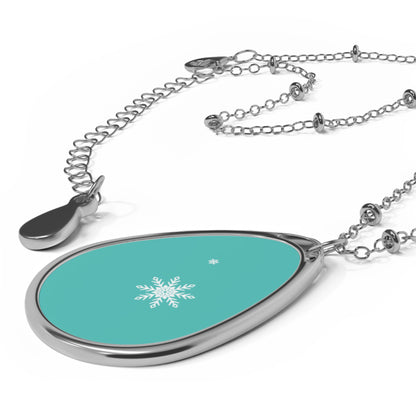 Snowflake Teardrop Necklace Calm Winter Jewelry Minimal Snowflake Pendant Simple Seasonal Chain Peaceful Accessory Gift