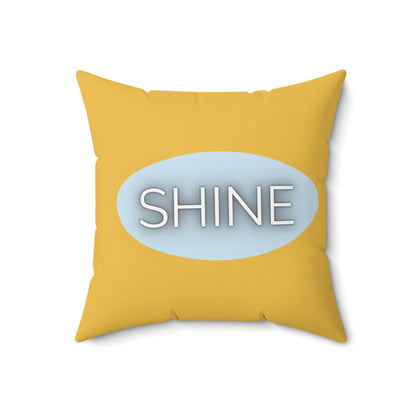 Shine Throw Pillow Yellow and Blue Encouragement Accent Cushion Supportive Space Collection Confidence Home Decor Gift For Her
