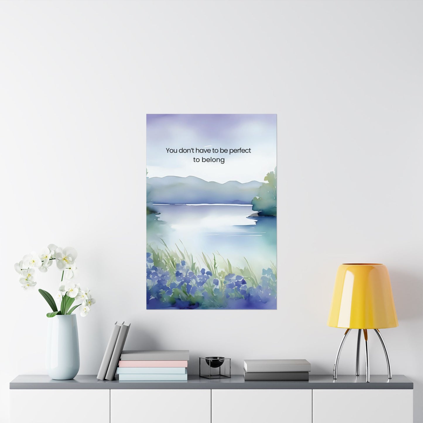You Don’t Have to Be Perfect to Belong Wall Art Calming Acceptance Poster Therapy Office Decor Neurodiverse Affirmation Print Counseling Room Mindfulness Art
