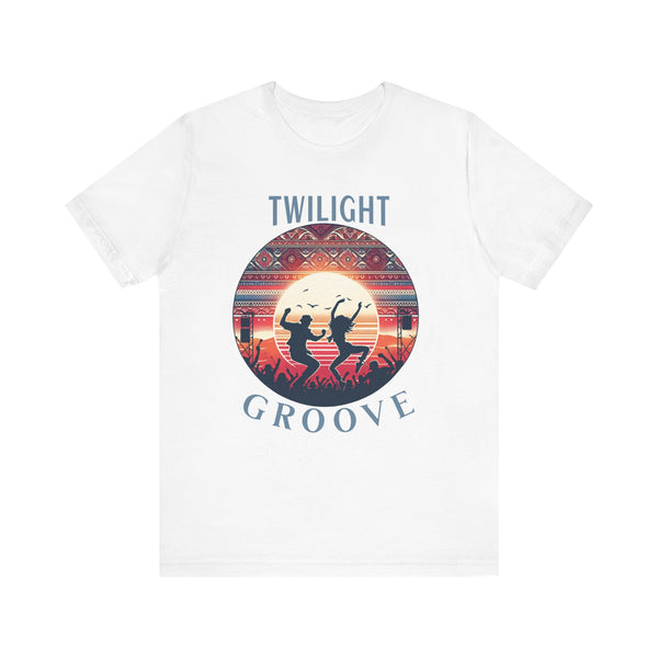 Desert Festival Tee Twilight Groove Silhouette Shirt, Boho Sunset Dance Top, Enchanting Evening Tee, Stylish Festival Wear for Outdoor Lovers