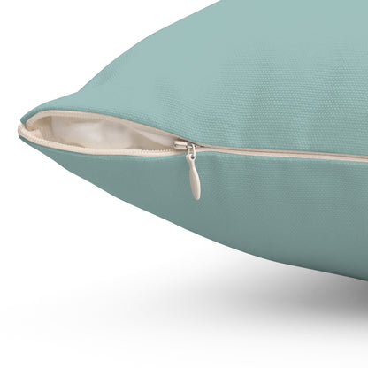 Calm Throw Pillow  Soft Teal and Cream Accent Cushion Modern Minimal Word Pillow Therapy Room or Home Decor Calming Accent Cushion